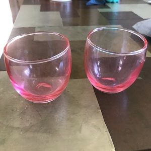 Vintage small glass pink glasses drinkware